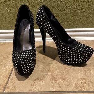 Candie's Black Studded Heels